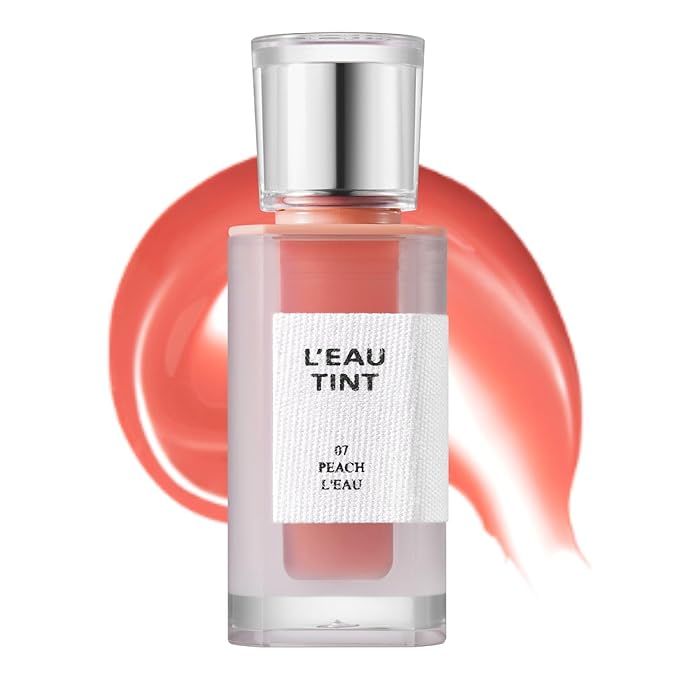 BBIA L’EAU Tint – Glossy & Glow Lip Stain, Watery Lip Tint, Non-Sticky, High Shine Finish, Long-lasting, Moisturizing, Lightweight, Natural, Daily Use, Vegan, Korean Lip Makeup (07 PEACH L'EAU)