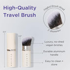 HALEYS Retractable Face Brush, VEGAN Dense, Angled Bristles & Adjustable Sleeve, Portable Makeup Brush for Quick, Easy Streak-Free Blending of Liquids, Creams, Powders, Travel-friendly Mess-Free Cap