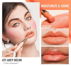 Oulac Shine Orange Lipstick for Women, 2 in 1 Glossy Coral Orange Tinted Lip Balm, Hydrating Lipstick for Dry Lips, Moisture Shine Juicy Finish Vegan 2.2g/0.07oz (21)