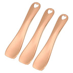 VOCOSTE 3 Pcs Makeup Spatula Mini Spoon, Eye Cream Massage Sticks Beauty Scoop, for Facial Cosmetic Face Cream, Heart Shape 2.36"x0.49", Rose Gold Tone