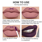 evpct 2Pcs Dark Deep Purple Matte Liquid Lipstick Lip Gloss Stain and Retractable Lip Liner Makeup Set for Women Long Lasting Waterproof 24 Hours Lipstick labial mate larga duracion 24 46#