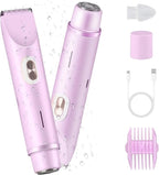 Glow Aura Womens Shaver, Bikini Trimmer for Women, Glow Aura Electric Razor, Comfort 2 in 1 Electric Lady Shaverr, Dual Head Groomer, Glowaura Womens Razor, GlowAura Bikini Shaver(Purple)