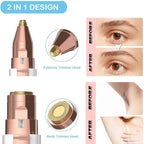 Eyebrow Razor,Facial Hair Removal for Women, (USB Rechargeable), 2 in 1 Eyebrow Trimmer and 100% Painless Hair Remover with Light for Nose, Lips, Face, Body