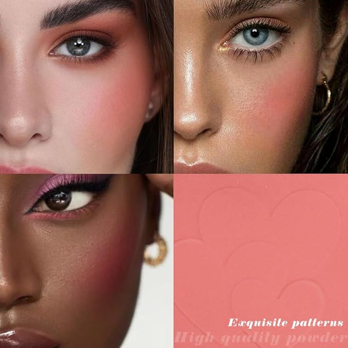 Single Warm Orange Matte Cream to Powder Blush Makeup Palette, Cheeks Face Blushes for Older Women, Natural Monochrome Blushes Makeup Palette, Paleta de rubores 05(0.35 Oz)