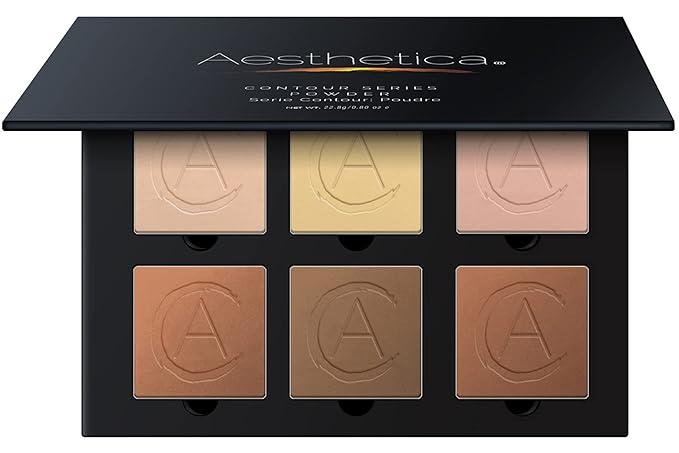 Aesthetica Cosmetics Contour and Highlighting Powder Foundation Palette/Contouring Makeup Kit; Easy-to-Follow, Step-by-Step Instructions Included