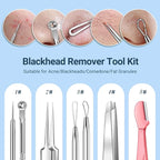 TsMADDTs Blackhead Remover Tools, Ingrown Hair Tweezers, Pimple Popper Tool Kit, Blackhead Extractor, Eyebrows Tweezers for Women Facial Hair Razors