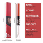 2Pcs Lip Stain Peel Off Lip Gloss oil Dual-Ended Combo, Lips Liner Stain Peel Off Masque, Long Lasting & Waterproof, Transfer-Proof Lip Tint Stain with Lip oil for All Skin Type 01#+04#