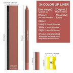 evpct 1Pcs Orange Matte Long Lasting Lip Liner Pencils Makeup for Shaping & Sculpting Lips, No Transfer Long Wear Waterproof Pigmented Lip Liner lipliners Crayon Lipstick Pencil Sharpener 09