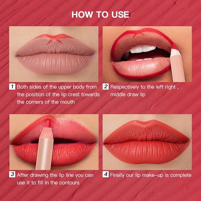 USHAS 16 Pcs Lip Liner Pencil - Matte Lip Liner Set Lip Makeup Soft Pencils for women, Natural Lip Liners Smooth Lipstick pencil (16 Colors (01-16), Pack of 1)