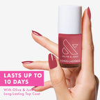 Olive & June Long Lasting Nail Polish | Plump Gel-Like Finish No Lamp Needed | Lasts up to 10 days | Salon-Quality Color at Home | 15-Free Vegan Cruelty-Free Chip-Resistant Shine | LD Rosy Neutral