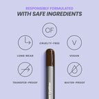 Wonderskin Eyeliner Pencil, 1440 Longwear Brown Glitter Eyeliner Pencil - Waterproof, Sharpenable & Smudge Proof