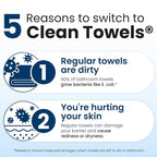 Clean Skin Club Clean Towels XL™, 100% USDA Biobased Face Towel, Disposable Face Towelette, Makeup Remover Dry Wipes, Ultra Soft, 50 Ct, 1 Pack