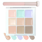 9 Colors Correcting Concealer Contour Palette,Concealer Cream Contour Makeup Palette,Contouring Foundation Highlighting Makeup Kit with Brush