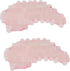 2Pcs Jade Eye Mask, Jadestone Eye Patch, Rose Quartz Anti Aging Eye Pad Sleep Eye Pad to Eliminate Wrinkles, Puffiness & Irritation (Reusable)