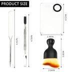 Makeup Spatula and Palette Set, Facial Makeup Tools, Including Eye Shadow/Eyelashes/Nail/Foundation With Makeup Mixing Palette + Blending Stick + Blending Spatula + Foundation Brush
