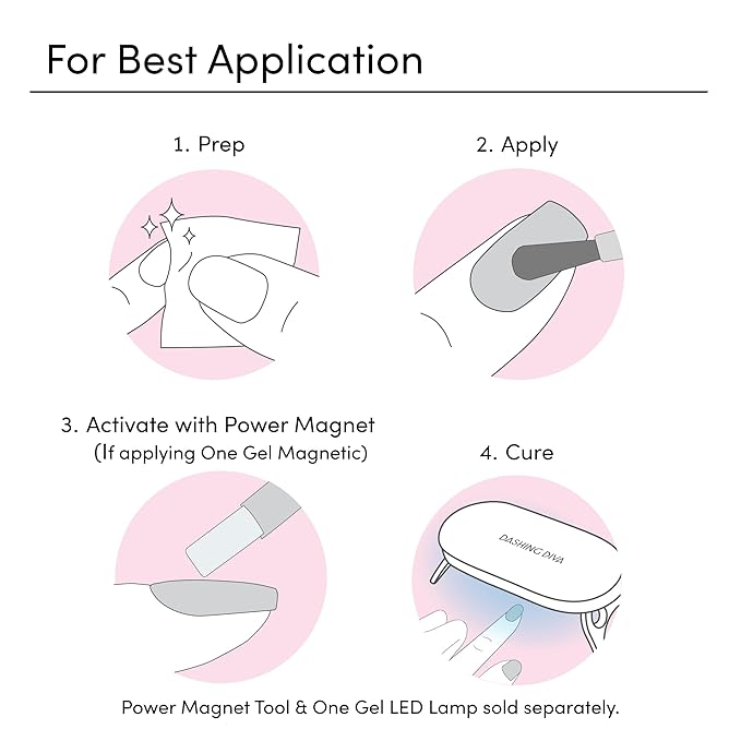 Dashing Diva One Gel Color & Magnetic Topper Duo - Diamante - Marshmallow & Iridescent Glitter Topper - 3-in-1 Base Coat, Nail Color & Top Coat - Gel Nail Polish Set