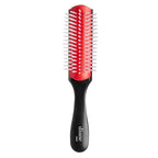 Diane Pro Mini Nylon Pin Styling Brush for Detangling, Separating, Shaping, and Defining Wet or Curly Hair, Heat-Resistant, Anti-Static, Black/Red