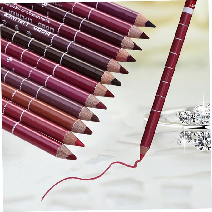 Non-drying Lip Liner 12pcs Pipliner Pencil Waterproof Lipliner Pencil Lip Liner Pencils Water Proof Eyebrow Pencil Natural Color Lip Liner