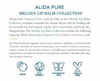 ALIDA PURE Melody Lip Balm Collection, Vegan, Lip Balm, Beeswax Free, with Avocado Oil, Organic Jojoba Oil, and Vitamin E, Natural Moisturizer for Dry, Chapped Lips, 5 Tube Set