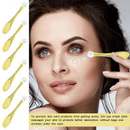 6Pcs Mini Eye Roller Plastic Eye Cream Massager Sticks Makeup Spatula Scoop Dark Circle Remover Beauty Cosmetic Tool for Skin Care,Golden
