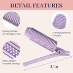 4PCS Volumizing Hair Clips for Root Lift & Volume - Instant Bangs Roller Clips for Effortless Curls & Lift - Velcro Rollers For Hair - Hair Rollers For Women - Purple
