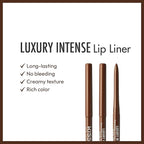 Professional Lip Liner, Long-Lasting Luxury Intense Lipliner, Creamy Retractable Easy to Use Richly Pigmented Lip Liner Pencil 3 PCS (Dark Brown)