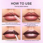 evpct Dark Brown Metallic Glitter Lip Liner and Lipstick Combo Lip Gloss Stain Set Makeup for Women Long Lasting Waterproof 24, Chocolate Metallic Shimmer Frosted Iridescent Shiny Liquid Lipstick 11