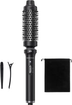 Wavytalk Thermal Brush, 1 1/2 inch Heated Round Brush with Detachable Head, Velvet Pouch and Dual Voltage for Travel, Easy to Create Blowout Look, Classic Black