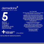 5 in 1 Super Charged Anti-Aging Face Mist w/Retinol, Vitamin C, Collagen, Hyaluronic Acid & Niacinamide | Hydrates, Refreshes & Brightens for a More Glowing Complexion | 2 fl oz, 60 ml