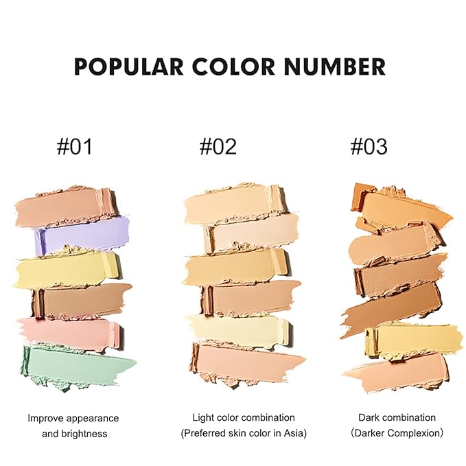 6 Colors Correcting Concealer Palette, with 11 Pcs Acne, Blemish