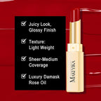 MAKI YIKA Moisture Burgundy Lipstick for Women Hydrate Lip Balm for Dry Cracked Lips Weightless Glossy Lip Color Juicy Finish,MA061 Red Tone