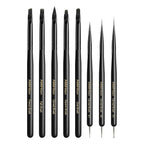 8PCS Nail Art Brushes for Builder Gel, Polygel & Polish – Flat, Round, Liner, French Tip & Detail Brushes for 3D Acrylic Flowers – Professional Nail Painting & Design Tools