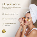PLANTIFIQUE Gold Under Eye Patches for Puffy Eyes and Dark Circles 5 Pairs Under Eye Masks for Dark Circles and Puffiness Eye Gels with Collagen & Caffeine Eye Patches Gold Eye Mask Skincare
