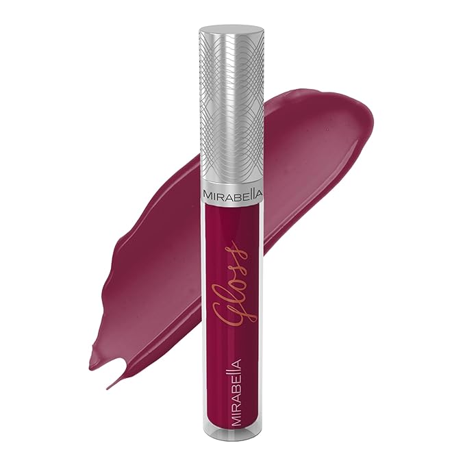Mirabella Luxe Advanced Lip Gloss, Hydrating Non-Sticky High-Shine Lip Gloss for Women, Infused with Vitamin E & Jojoba Oil, Long-Lasting & Cruelty-Free - Original Sublime (Rich Purple Plum)