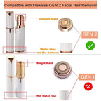 Facial Hair Remover Replacement Heads: Compatible with Finishing Touch Flawless Facial Hair Removal Tool for Women As Seen On TV 18K Gold-Plated Rose Gold (Generation 2 Double Halo)