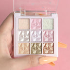 9 Colors Pink Pearl Gold Matte Shimmer Eyeshadow Palette for Eye Makeup,High Pigmented Brown Eye Shadow Primers Powder Palet de sombras de ojos-16#