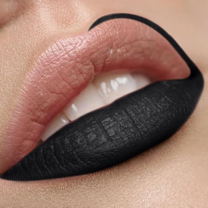Premium Long Lasting Black Matte Lip Liner and Face Pencil | Noche Bella | Goth Liner and Full Lip Coverage | Halloween | Mime