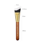 Desert Oak Series Terraced Contour Brush - 27mm Dual-Height Design with 5mm Flat Edge & 22mm Slope for Precision Sculpting, Bubinga & Brass (CM 191)