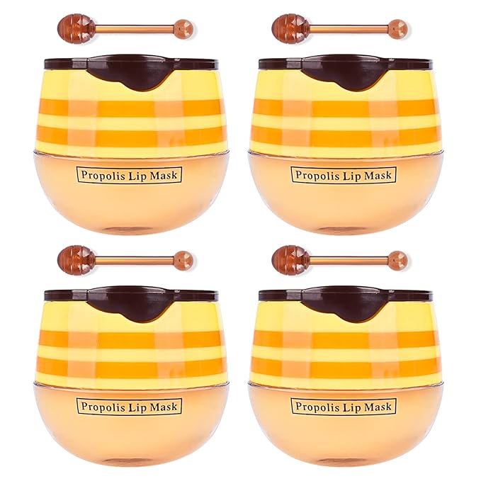 4Pcs Honey Lip Mask Pot, Moisturizing Honey Lip Masks