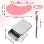 Under Eye Patches, 4 Pairs Reusable Under Eye Patches, Eye Patches for Puffy Eyes, with Metal Eye Cream Applicator, Eye Mask Silicone Eye Patches for Lifting Effect & Minimize Fine Lines & Wrinkles