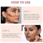 6 Color Correcting Concealer Palette With Concealer Brush, Tattoo Concealer, Cream Contouring Makeup Kit, Corrects Dark Circles Red Marks Scars Light Mediumor creamy concealer A3