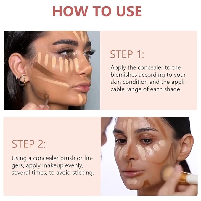 6 Color Correcting Concealer Palette With Concealer Brush, Correcting