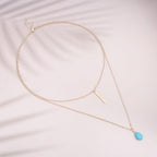 Boho Teardrop Turquoise Neckalce Layered Turquoise