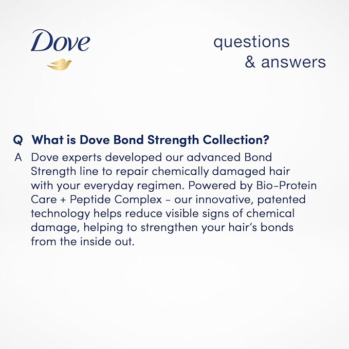 Dove Bond Strength Shampoo & Conditioner Set + Hair Mask Serum Bundle – Bond Repair Treatment for Damaged and Frizzy Hair (3 Piece Set)