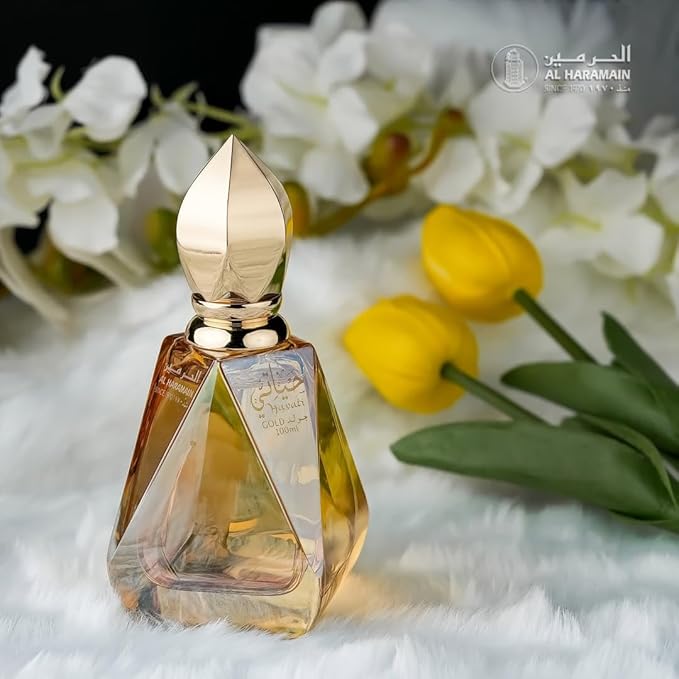Al Haramain Hayati Gold - Perfume for Women and Men - Timeless Allure - Sweet Perfume with Vanilla, Musk, and Tolu Balsam Notes - 3.33 oz EDP Spray
