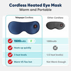 Heated Eye Mask for Dry Eyes, Cordless Warm Eye Compress for Blepharitis, Styes, 1500mAh Large Battery Capacity, Washable Cover, Gifts for Family and Friends (Blue)