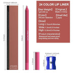 evpct 1Pcs Rose Red Matte Long Lasting Lip Liner Pencils Makeup for Shaping & Sculpting Lips, No Transfer Long Wear Waterproof Pigmented Lip Liner lipliners Crayon Lipstick Pencil Sharpener 19