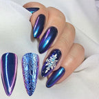 8Pcs Chameleon Chrome Nail Powder,Chrome Powder for Gel Nails Nail Chrome Powder Mirror Effect Holographic Aurora Iridescent Pearlescent Manicure(8 colors)