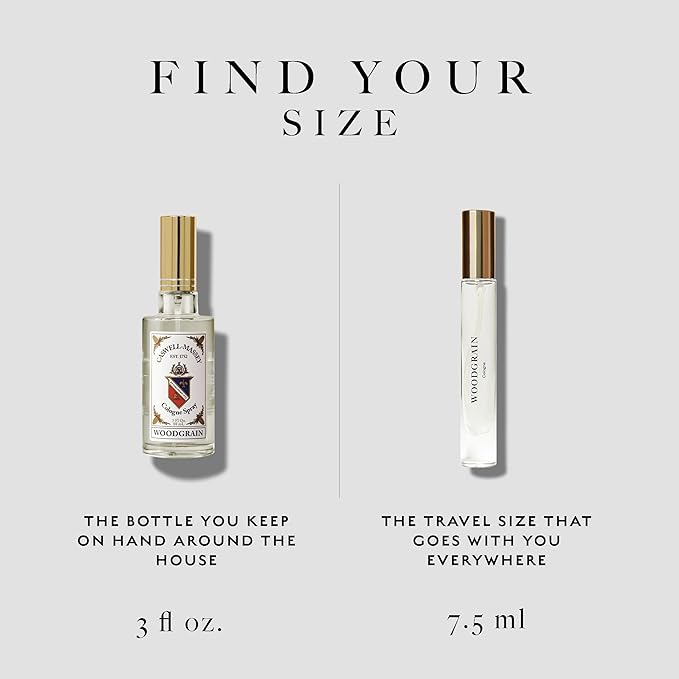 Caswell-Massey Woodgrain Sandalwood Cologne Spray, Spicy Sandalwood with Cedar and Hints of Citrusy Musk, Fragrance for Men, Made in USA, 0.25 Oz