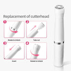 7-in-1 Electric Razor for Women - Painless Facial Hair Removal & Bikini Trimmer, Nose Eyebrow Pubic Hair Shaver with Replaceable Razors, Waterproof Women's Grooming Kit & Electric Shaver